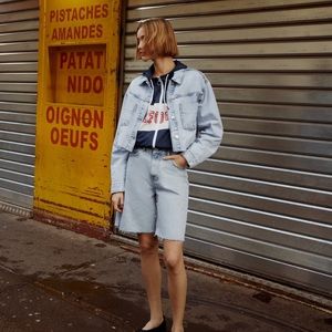 Zara, denim Bermuda shorts, size 4